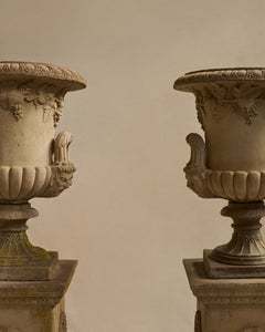 Cast Stone Figural Garden Urns
