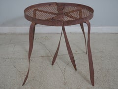 Sculptural Modern Iron “Flame” High-Back Chairs & Interlocking Table Set