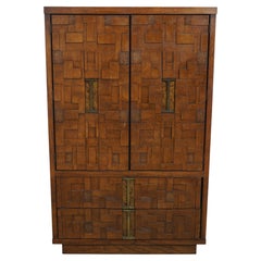 Vintage Brutalist Tall Chest in the Manner of Paul Evans, circa 1970s