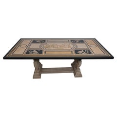 TROUVAILLES 19th Century Italian Style Marble Top Dining Room Table