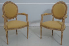 Set aus 8 neu gepolsterten Esszimmerstühlen im französischen Louis-XVI-Stil