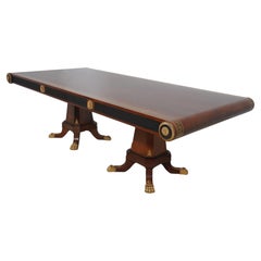Italian Neoclassical Greek Key Inlaid Dining Room Table