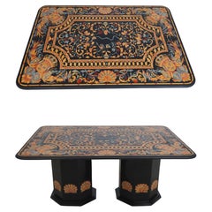 PIETRA DURA Inlaid Marble Top Italian Dining Room Table