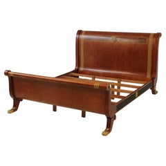 Versace Infinity Gigasso Queen Sleigh Bed, Mahogany, 1980s Style