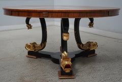 Italian Regency Dolphin Base Round Dining Room Table