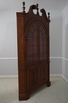LOUIS IRION Monumental 2 Piece Walnut Corner China Cabinet