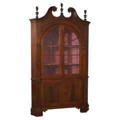 LOUIS IRION Monumental 2 Piece Walnut Corner China Cabinet