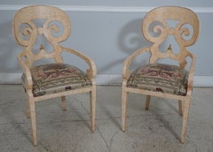 Set of 12 Italian Regency Painted Dining Room Armchairs