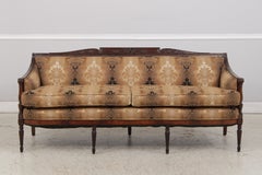 Antique Federal Sheraton Style Mahogany Sofa with Eagle Carving, circa 1870