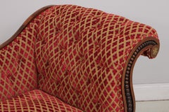 19th Century English Mahogany Recamier Fainting Couch with Brass Inlay, c. 1840s