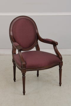 Set of 8 French Louis XVI Style Upholstered Dining Chairs