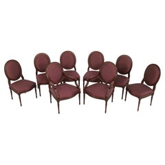 Set of 8 French Louis XVI Style Upholstered Dining Chairs