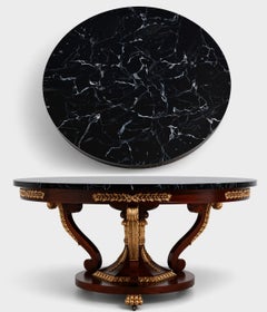 BAKER French Empire Round Faux Marble Top Center Table
