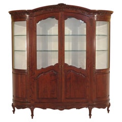 Vintage Custom French Style Lighted Beveled Glass China Cabinet