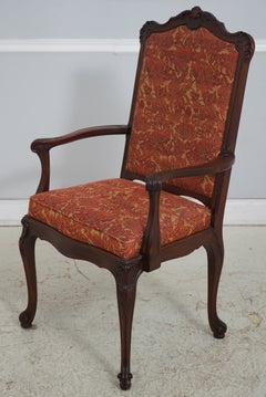 Set of 12 PAINE French Louis XV Walnut Dining Chairs