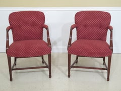 Set Of 8 Newly Upholstered Chippendale Mahogany Office Armchairs