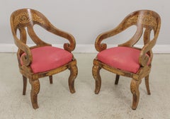 Set of Four Charles X Inlaid Armchairs, Early 19th Century, circa 1820–1830