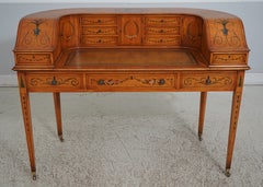Scrivania inglese "Carlton House" in legno satinato decorato, modello Adams