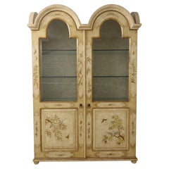 Chinoiserie 2 Door Bonnet Top China Display Cabinet