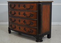 Monumental French Louis XV Commode Chest, Wood & Bronze Ormolu, 1980s