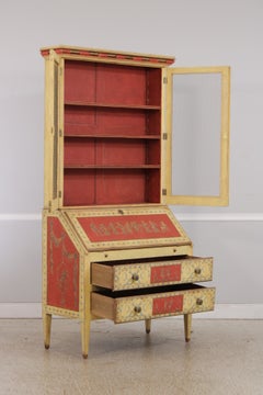 Vintage Italian Neoclassical Paint Decorated Secretary Desk