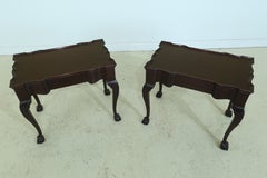 Newport Style Mahogany Tea Tables, Chippendale Design, Circa 1920s