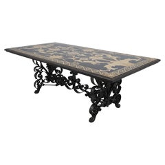 MAITLAND SMITH Neoclassical Wrought Iron Base Dining Room Table