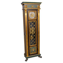 Italian Polychrome Paint Decorated Grandfather Clock