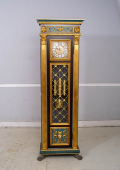 Italian Polychrome Paint Decorated Grandfather Clock