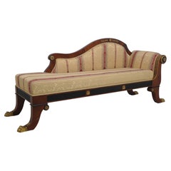 VERSACE Gigasso Mahogany Empire Style Chaise Recamier