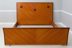 Italian Biediermier Art Deco Inlaid King Size Bed