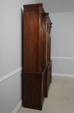 JOHN WIDDICOMB Vintage Large Walnut Gothic Design Breakfront Display Bookcase