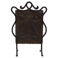 Arts & Crafts Hammered Copper and Wrought Iron Firescreen, circa 1900–1910