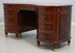 MAITLAND SMITH Leather Top Mahogany Kidney Shape Desk