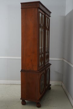 Vintage Chippendale Adam Style Paint-Decorated Display Cabinet, circa 1930s