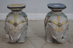 Pair of Early 19th Century Chinese Porcelain Elephant Garden Seats