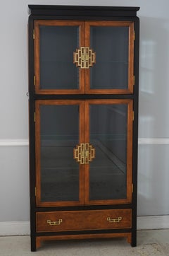 Pair Of CENTURY Asian Inspired Modern Design Curio Cabinets