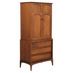 Lane Rhythm Collection Walnut Mid-Century Modern Chest Armoire, circa 1970s