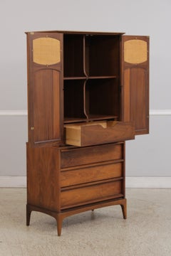 Lane Rhythm Collection Walnut Mid-Century Modern Chest Armoire, circa 1970s