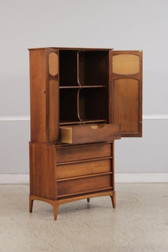 Lane Rhythm Collection Walnut Mid-Century Modern Armoire, circa 1970s