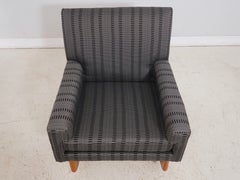 Mid-Century Modern Upholstered Rocking Chair Sculptural Wood , circa 1970s