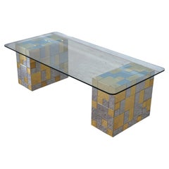 Paul Evans Cityscape Mid-Century Modern Mixed-Metal Coffee Table, circa 1960s