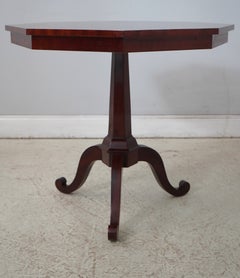 KINDEL Inlaid Mahogany Neoclassical Hexagon End Table