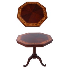 KINDEL Inlaid Mahogany Neoclassical Hexagon End Table
