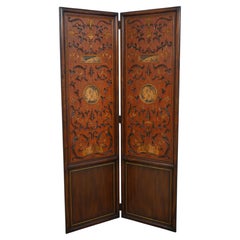 Theodore Alexander Neoclassical Folding Screen, Wood, Crackle Finish