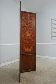 Theodore Alexander Neoclassical Folding Screen, Wood, Crackle Finish