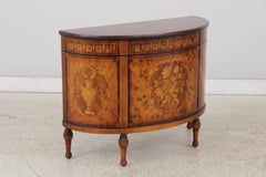 STIEHL Vintage Demilune Commode Cabinet, Adams Style, Circa 1930s