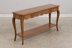 Pair of AUFFRAY & CO French Console Tables, Carved Wood, Circa 1990