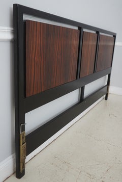 John Stuart Mid-Century Modern Macassar King Bed Headboard, Milo Baughman C.1960