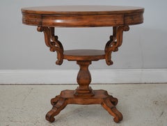 Pair Of Continental Style 2 Tier 1 Drawer Pedestal Lamp End Tables